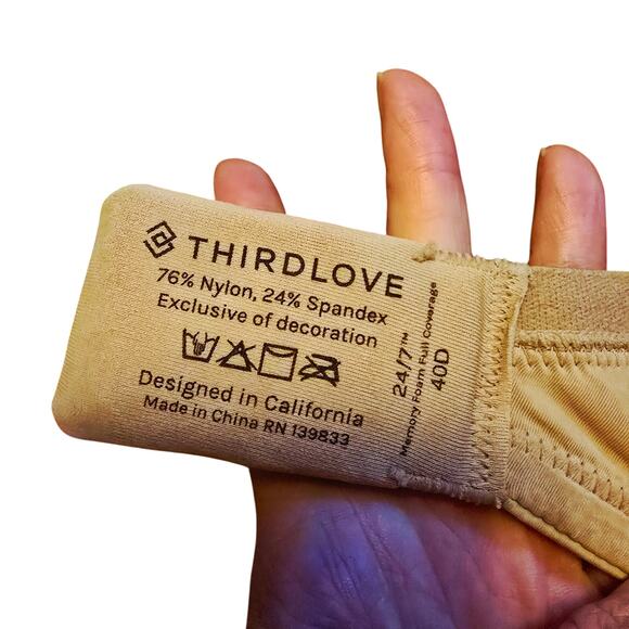 Third Love memory Foam full coverage nude bra - Picture 4 of 5